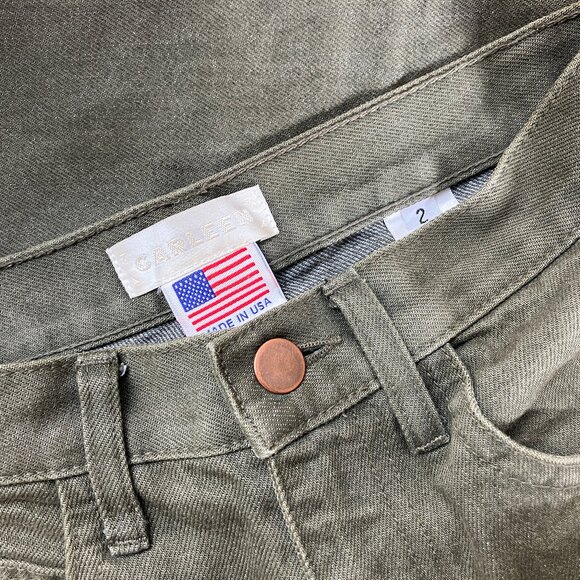 Carleen Two Tone Jeans in Sage - Picture 4 of 12